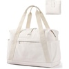 BAGSMART Personal Item Travel Bag For Spirit Airlines, 23L Lightweight Gym Bag for Women Foldable Duffle Bag Weekender Overnight Bag for Travel, Gym(Beige)