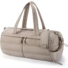 BAGSMART Puffer Gym Bag for Women, Lightweight Duffel Bag with Shoe Compartment, Weekender Bags with Wet Pocket, Workout Overnight Carry on Bag for Travel, Light Tan(Camel)