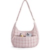BAGSMART Quilted Crossbody Bags for Women, Travel Purses Hobo Shoulder Bag(Blossom Pink)