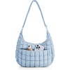 BAGSMART Quilted Crossbody Bags for Women, Travel Purses Hobo Shoulder Bag(Clear Blue)