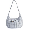 BAGSMART Quilted Crossbody Bags for Women, Travel Purses Hobo Shoulder Bag(Moonlight Gray)