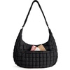 BAGSMART Quilted Crossbody Bags for Women, Travel Purses Hobo Shoulder Bag(Power Black)