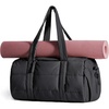 BAGSMART Reiki Gym Bag for Women Puffy Yoga Mat Travel Weekender Duffle Bag(Midnight Black)