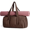 BAGSMART Reiki Gym Bag for Women Puffy Yoga Mat Travel Weekender Duffle Bag(Mocha Brown)