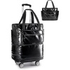 BAGSMART Rolling Duffle Bag with Wheels, Travel Duffel Luggage Bag for Men, Water Repellent Heavy Duty for Travel Camp, Black, Large, 70L(Charcoal)