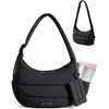 BAGSMART Shoulder Bag for Women Small Puffer Purses Crossbody Bag(Black)