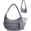 BAGSMART Shoulder Bag for Women Small Puffer Purses Crossbody Bag(Grey)