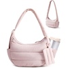 BAGSMART Shoulder Bag for Women Small Puffer Purses Crossbody Bag(Pink)
