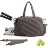 BAGSMART Tennis Gym Bag for Women, 2-in-1 Pickleball Backpack Sports Duffle(Charcoal Gray)