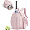 BAGSMART Tennis Gym Bag for Women, Quilted Pickleball 15.6″ Laptop Backpack(Candy Pink)