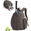 BAGSMART Tennis Gym Bag for Women, Quilted Pickleball 15.6″ Laptop Backpack(Charcoal Gray)