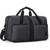 BAGSMART Travel Duffel Bags with Dividers, 32L Gym Duffle Bag with Laptop Compartment, Carry On Weekender Overnight Bag, Shoe Bag, PVC Wet Pocket, Dark Brown(Black Grey)