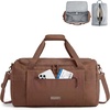 BAGSMART Travel Duffel Bags with Dividers, 32L Gym Duffle Bag with Laptop Compartment, Carry On Weekender Overnight Bag, Shoe Bag, PVC Wet Pocket, Dark Brown(Dark Brown)