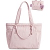 BAGSMART Yoga Pilates Tote Bag for Women with Knotted Handle, Gym Bag(Baby Pink)