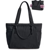 BAGSMART Yoga Pilates Tote Bag for Women with Knotted Handle, Gym Bag(Black)