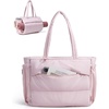 BAGSMART Yoga Pilates Tote Bag for Women with Knotted Handle, Gym Bag(Blush)
