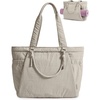 BAGSMART Yoga Pilates Tote Bag for Women with Knotted Handle, Gym Bag(Brown)