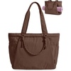 BAGSMART Yoga Pilates Tote Bag for Women with Knotted Handle, Gym Bag(Coffee Brown)