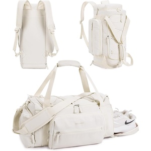 BAGSMART 4-IN-1 Gym Bag for Women Men, TSA Duffle Bag for Travel(D-Beige)