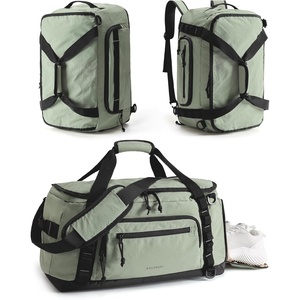 BAGSMART 4-IN-1 Gym Bag for Women Men, TSA Duffle Bag for Travel(Greenish Gray)