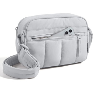BAGSMART Cross Body Purse, Mini Crossbody Bags for Women Travel Purse(Light Gray)