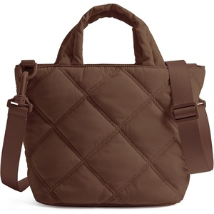 BAGSMART Crossbody Bags for Women, Lightweight Purses for Women, Quilted Puffer Tote Handbags for Daily Use,Shop,Travel(Coffee Brown)