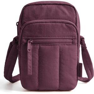 BAGSMART Crossbody Bags for Women, Mini Cell Phone Cross body Purses Travel Wallet with RFID Blocking Card Slots(Black Purple)