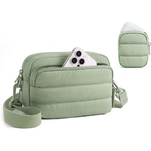 BAGSMART Crossbody Bags for Women, Mini Travel Purses Puffy Hobo Handbag(Foreset Green)