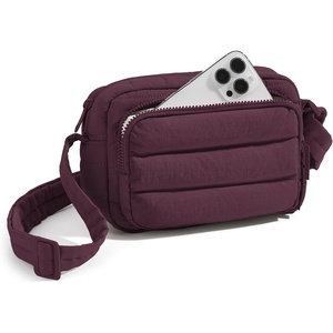 BAGSMART Crossbody Bags for Women, Puffer Crossbody Purses for Women with RFID Blocking Slots, Handbags Wallet Small Purse(Cherry Red)