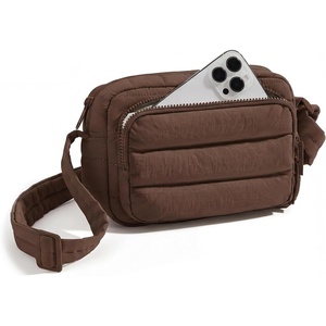 BAGSMART Crossbody Bags for Women, Puffer Crossbody Purses for Women with RFID Blocking Slots, Handbags Wallet Small Purse(Coffee Brown)