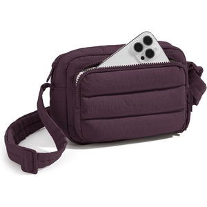 BAGSMART Crossbody Bags for Women, Puffer Crossbody Purses for Women with RFID Blocking Slots, Handbags Wallet Small Purse(Crimson Purple)