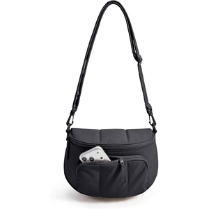 BAGSMART Crossbody Bags for Women, Puffer Cute Bum Bag with Pouch(01-jet Black)