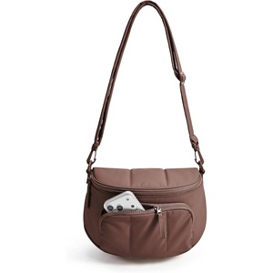BAGSMART Crossbody Bags for Women, Puffer Cute Bum Bag with Pouch(03-espresso Brown)
