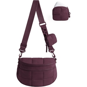 BAGSMART Crossbody Bags for Women, Puffer Cute Bum Bag with Pouch(Burgundy Bay)