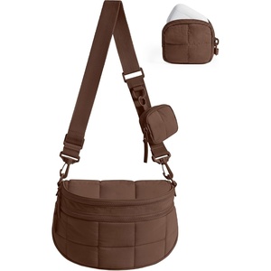 BAGSMART Crossbody Bags for Women, Puffer Cute Bum Bag with Pouch(Chocolate)