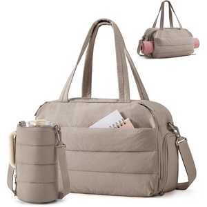 BAGSMART Gym Bag for Women, Lightweight Duffel with Shoe Compartment, Tote Bag with Wet Pocket for Yoga Travel, Pink(Brown)