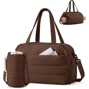 BAGSMART Gym Bag for Women, Lightweight Duffel with Shoe Compartment, Tote Bag with Wet Pocket for Yoga Travel, Pink(Coffee)