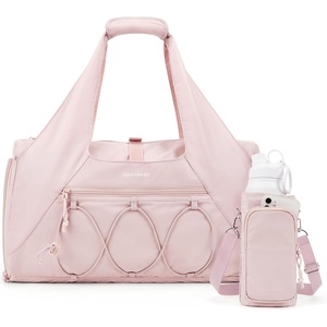 BAGSMART Gym Bag for Women, Lightweight Duffel with Shoe Compartment, Tote Bag with Wet Pocket for Yoga Travel, Pink(Pink)