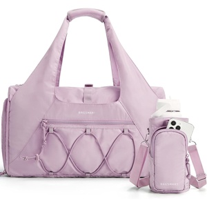 BAGSMART Gym Bag for Women, Lightweight Duffel with Shoe Compartment, Tote Bag with Wet Pocket for Yoga Travel, Pink(Purple)