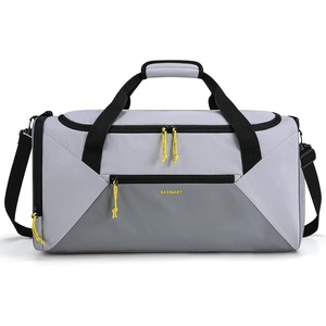 BAGSMART Gym Bag for Women Men, 36L Small Sports Bag With Shoe Bag, Lightweight Weekender Carry On Duffel Bag, Water Resistant Workout Duffel Bags for Traveling – Gray(Grey)