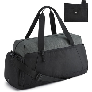 BAGSMART Gym Bags for Men Women, Foldable Travel Duffle Bag, Lightweight Weekender Duffel Bag With Shoe Compartment, Water Resistant Workout Duffle Sports Bag for Travel Yoga, Black(1-Black)