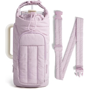 BAGSMART Magnetic 40oz Water Bottle Holder with Strap, Crossbody Purse Gym Accessories for Women(Purple)