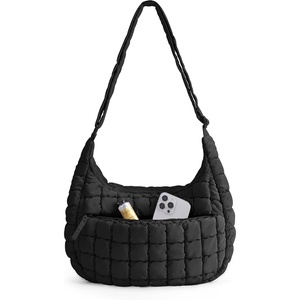 BAGSMART Quilted Crossbody Bags for Women, Travel Purses Hobo Shoulder Bag(Black)