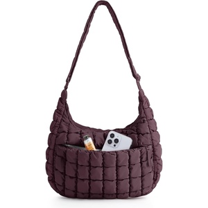 BAGSMART Quilted Crossbody Bags for Women, Travel Purses Hobo Shoulder Bag(Dark Cherry)