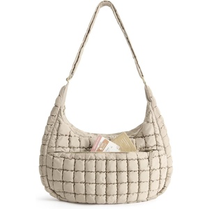 BAGSMART Quilted Crossbody Bags for Women, Travel Purses Hobo Shoulder Bag(Earth Tone Camel)