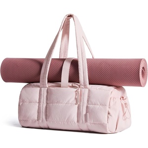 BAGSMART Reiki Gym Bag for Women Puffy Yoga Mat Travel Weekender Duffle Bag(Candy Pink)