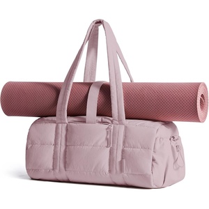 BAGSMART Reiki Gym Bag for Women Puffy Yoga Mat Travel Weekender Duffle Bag(Light Purple)