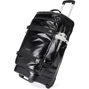 BAGSMART Rolling Duffle Bag with Wheels, Travel Duffel Luggage Bag for Men, Water Repellent Heavy Duty for Travel Camp, Black, Large, 70L(Black)