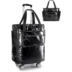 BAGSMART Rolling Duffle Bag with Wheels, Travel Duffel Luggage Bag for Men, Water Repellent Heavy Duty for Travel Camp, Black, Large, 70L(Charcoal)