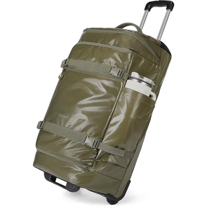 BAGSMART Rolling Duffle Bag with Wheels, Travel Duffel Luggage Bag for Men, Water Repellent Heavy Duty for Travel Camp, Black, Large, 70L(Olive Green)